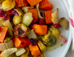 roasted veggies with cranberries and orange