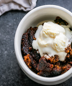 Sticky Ginger Pudding with Coconut Ice Cream